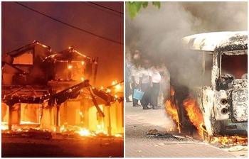 জনরোষে পুড়ছে শ্রীলঙ্কা