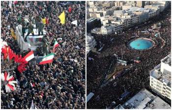 ছবিতে দেখুন কাসেম সোলেইমানির জানাজায় ইরানিদের ঢল