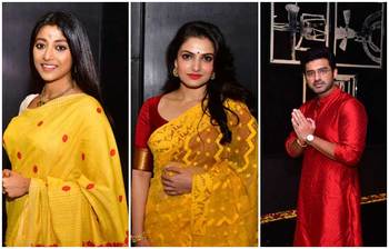 সরস্বতী পূজায় টালিগঞ্জের তারকারা