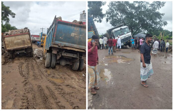 সিলেট শেওলা স্থলবন্দর সড়কের বেহাল দশা