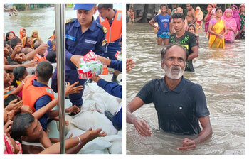 ত্রাণের আশায় ছুটছে মানুষ