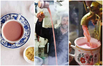 যেভাবে তৈরি হয় কাশ্মীরের গোলাপি চা