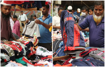 ফুটপাতে জমেছে শীতের পোশাকের বাজার