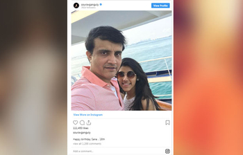 মেয়ের জন্মদিনে ইনস্টাগ্রামে শুভেচ্ছা জানিয়েছেন সৌরভ