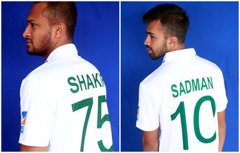 ছবিতে দেখুন সাদা জার্সিতে সবুজে লেখা টাইগারদের নাম