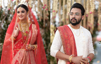 ছবিতে দেখুন সৌরভ-দর্শনার বিয়ে