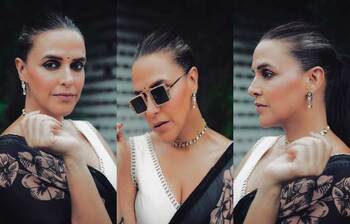 শাড়িতে উষ্ণতা ছড়াচ্ছেন নেহা