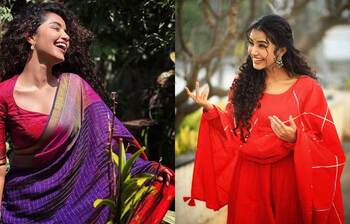 কোঁকড়া চুলে আবেদনময়ী অনুপমা