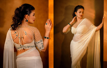 স্টেটমেন্ট ব্লাউজের লাস্যময়ী মন্দিরা