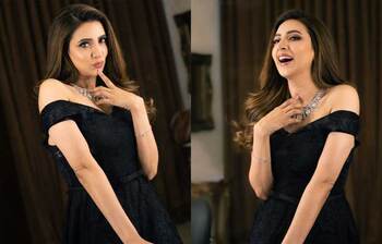 কালো গাউনে নজরকাড়া মিম