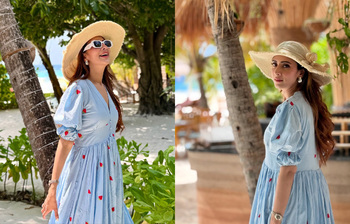 সমুদ্রের ধারে গ্ল্যামারাস মিম