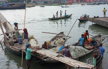 দেখা নেই ইলিশের, তবু জেলে ভাসে আশায়