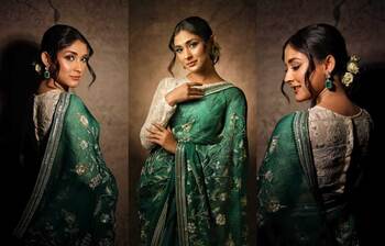 শাড়িতে স্নিগ্ধ মেহজাবীন