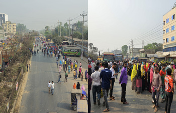 আজও মহাসড়ক অবরোধ করেছে শ্রমিকরা