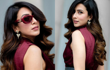 বারগান্ডি লুকে মায়াবী মিম