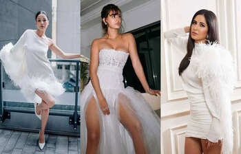 সাদা পোশাকে লাস্যময়ী বলি তারকারা