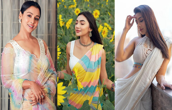 স্লিভলেস ব্লাউজের সাহসী স্টাইল, তারা জানেন কীভাবে নজর কাড়তে হয়