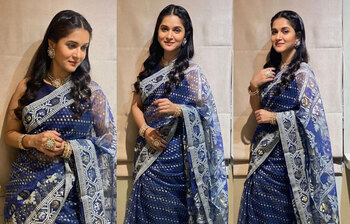 বিশেষ দিনে জামদানিতে সেজেছেন মিথিলা