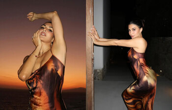 স্লিপ ড্রেসে জ্যাকুলিনের হট ঝলক