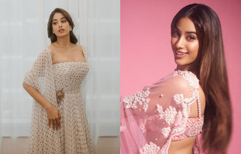 ভিন্টেজ সাদা থেকে রাজকীয় গোলাপি, দুই লুকেই অপরূপ জাহ্নবী