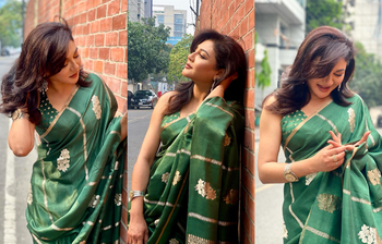 শাড়ি পরে জয়ার ঈদবার্তা