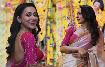 সপ্তমীর সাজে অপরূপ মিমি