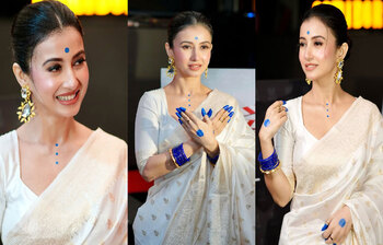 নীল আলতায় নজরকাড়া মনামী