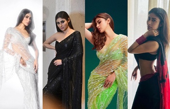 শাড়িতে আবেদনময়ী মৌনি