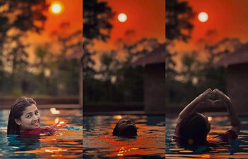 জলকেলিতে মগ্ন সাদিয়া আয়মান