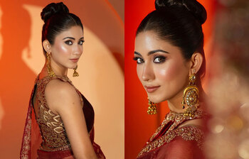 মেরুনের ফ্লোরাল কারুকাজে মোহময় সাফা