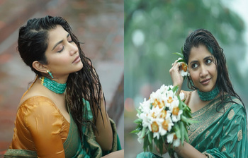 বর্ষার বুনো সৌন্দর্যে শাড়ির সাজে উজ্জ্বল অথৈ