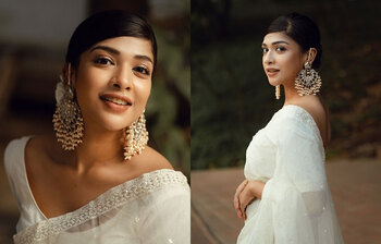 সাদা শাড়িতে মায়াবী সারিকা সাবাহ