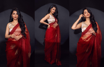 শাড়িতে লাস্যময়ী শ্রুতি হাসান