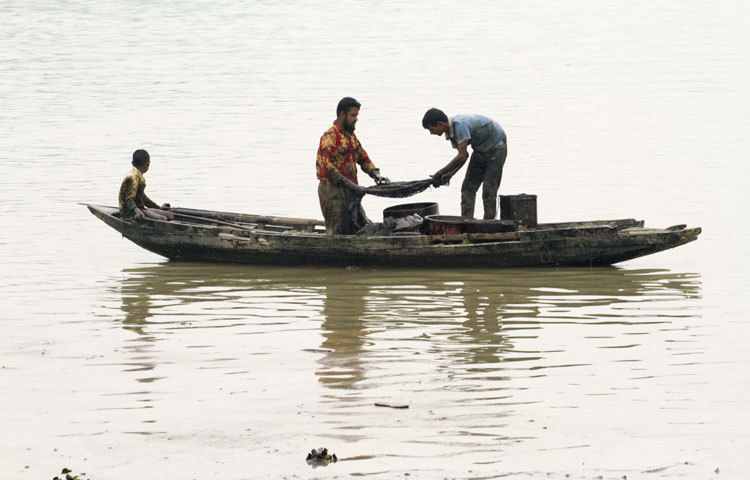 সুন্দরবনে ট্যাংকার দুর্ঘটনার পর ছড়িয়ে পড়ছে তেল এখনো কৃত্রিম পদ্ধতিতে সংগ্রহ করছেন স্থানীয় জনগণ