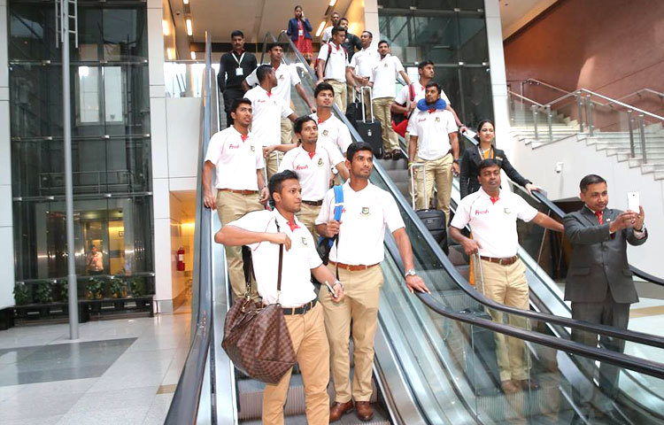 টি-টোয়েন্টি বিশ্বকাপ খেলতে ধর্মশালা পৌঁছেছে বাংলাদেশ ক্রিকেট দল।