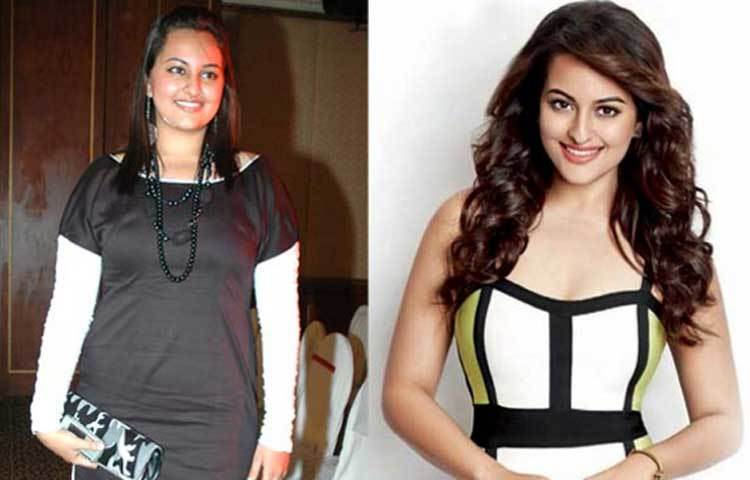 সোনাক্ষী সিনহা মেকাপ ব্যাবহারের আগে ও পরে