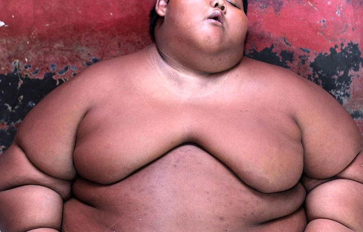 মনের সুখে ঘুমাচ্ছে আর্য। শরীরের ওজন নিয়ে তার চলা ফেরা করতে খুবই সমস্যা হচ্ছে।