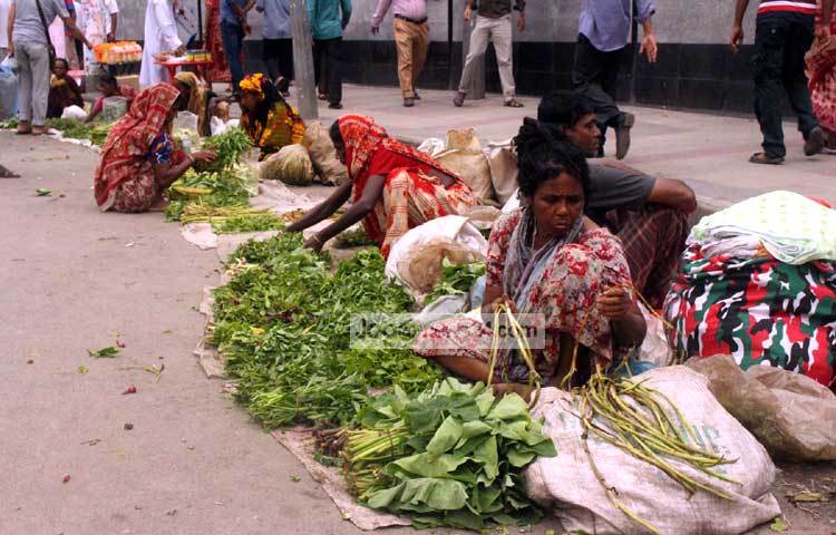 এগুলো বুনো শাক হলেও শহুরে মানুষের কাছে এর ব্যাপক চাহিদা রয়েছে। এসব শাক নানা পুষ্টিগুণ সমৃদ্ধ হওয়ায় স্বাস্থ্য সচেতন মানুষ খুবই পছন্দ করে কিনে নেয়। ছবি : বিপ্লব দিক্ষিৎ।