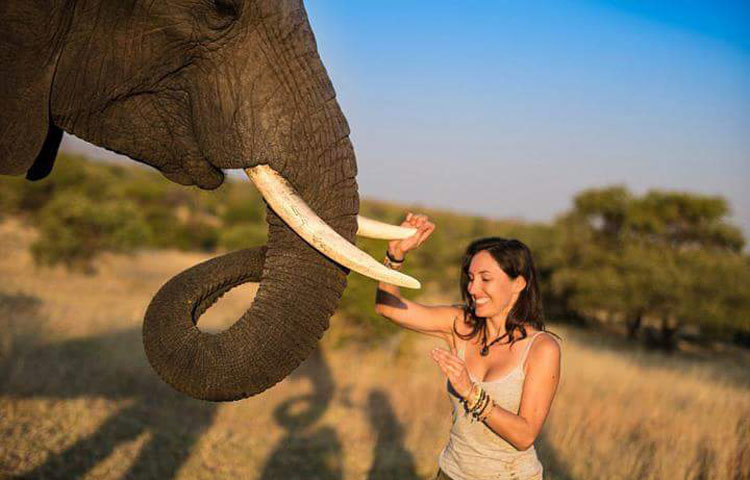হাতির সঙ্গে খুনসুটিতে মেতেছেন এই নারী। বোঝা যাচ্ছে তারা সুগভীর বন্ধুত্বে মেতেছে। ছবি : আই লাভ আফ্রিকা ।