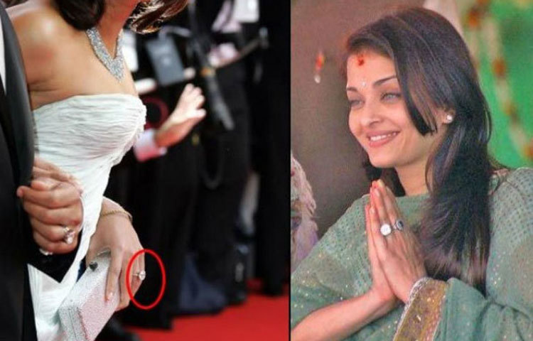 ঐশ্বরিয়া রাই বচ্চন : এনগেজমেন্ট হিরের একটি রিং পরে ছিলেন ঐশ্বর্য রাই বচ্চন।