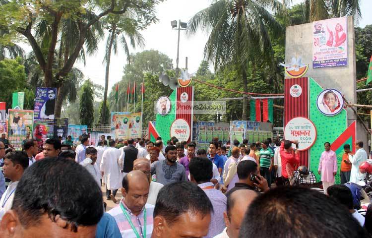 চার বছর পর আজ শনিবার সকাল ১০টা ১২ মিনিটের দিকে এই সম্মেলন শুরু হয়েছে। ছবি : বিপ্লব দিক্ষিৎ