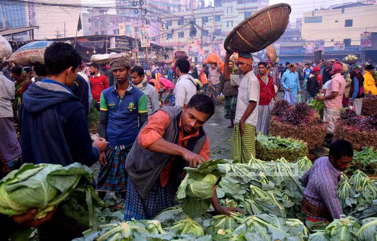শীতের শুরু থেকেই রাজধানীর কারওয়ান বাজারে শীতকালীন সবজি আসছে। দেশের বিভিন্ন জেলা থেকে প্রতিদিন সবজি আসছে। ছবি : মাহবুব আলম