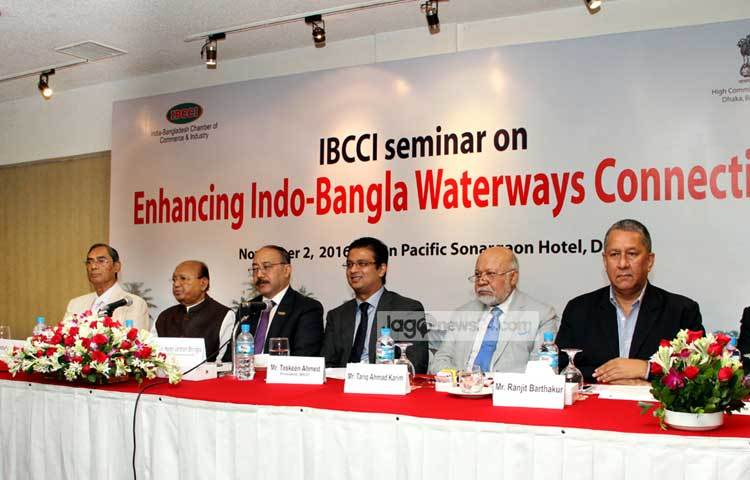 আইবিসিসিআই-এর সেমিনারে বক্তব্য দিচ্ছেন শিল্পমন্ত্রী তোফায়েল আহমেদ। ছবি : বিপ্লব দিক্ষিৎ