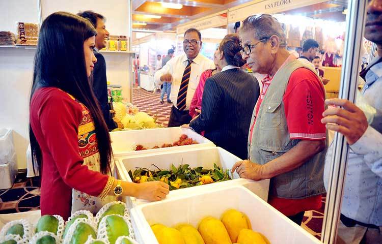 ফল কিনতে ক্রেতাদের ভিড়। বুধবার হোটেলের গ্র্যান্ড বলরুমে শুরু হওয়া চার দিনব্যাপী এ মেলার নাম &lsquo;থাই উইক-২০১৭&rsquo;। ছবি : বিপ্লব দিক্ষিৎ