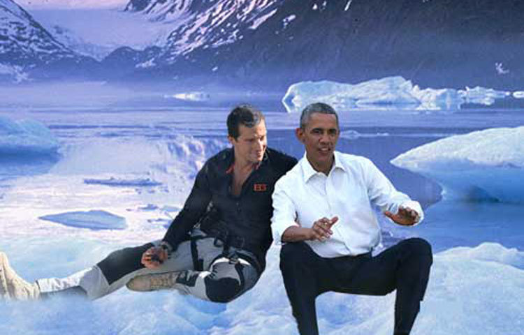 মার্কিন প্রেসিডেন্ট বারাক ওবামার সঙ্গে বেয়ার গ্রিলস।