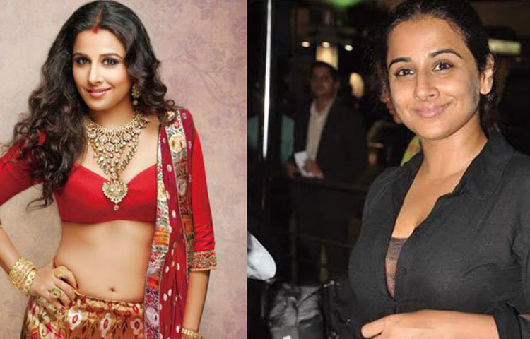 বিদ্যা বালান : মেকআপ ছাড়া বিদ্যাকে দেখে হাসি পাচ্ছে! বোঝা যাচ্ছে তার আসল সৌন্দর্যের বিদ্যা কত দূর।