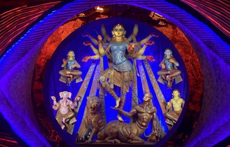 কাঁকুড়গাছি যুবক বৃন্দ ক্লাবের প্রতিমা।