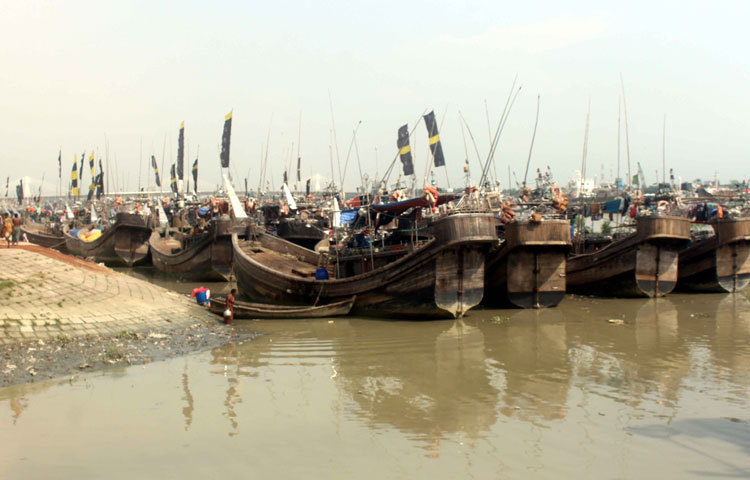 সাগরে ব্যস্ত এই নৌকাগুলো এখন ঘাটে স্থবির হয়ে আছে। ছবি : বিপ্লব দিক্ষিৎ