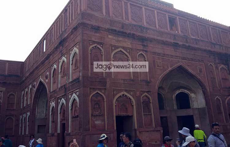 আগ্রা দুর্গের অপূর্ব নির্মাণ শৈলী দেখলে চোখ জুড়িয়ে যায়। ছবি : জাগো নিউজ