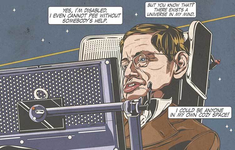 সায়েন্স ফিকশন উপন্যাস, হাইপারিয়ান ক্যান্টোস টেট্রোলজি, স্যাটায়রিক্যাল নিউজপেপার দ্য অনিয়ন, কমিক স্ট্রিম ব্লুম কাউন্টি, উপন্যাস হাইপারিয়ন-এ উঠে এসেছে হকিং-এর নাম।